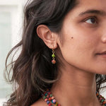 🟠 Kantha Double Drop Earrings – Small Beads, Big Statement