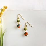 🟠 Kantha Double Drop Earrings – Small Beads, Big Statement