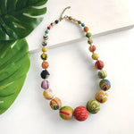 🌼 Kantha Graduated Bead Statement Necklace