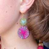 🌸 Kantha Threadburst Earrings – Vibrance in Motion