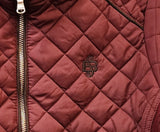 🍷 Suede Piping Detail Quilted Jacket – Dark Wine