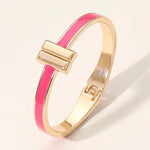 💫 Fuchsia Enamel Hinged Bangle – Sleek, Smart, and Boldly Sweet Briar
