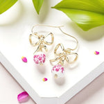 🎀 Sweet Briar Bow & Bloom Earrings – Classic Charm, Campus Chic