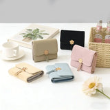 Minimalist Floral Trifold Wallet — Apricot 🌼