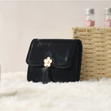 Minimalist Floral Trifold Wallet — Black 🌼