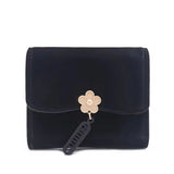 Minimalist Floral Trifold Wallet — Black 🌼