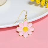 🌸 Pastel Pink Daisy Gold Enamel Earrings