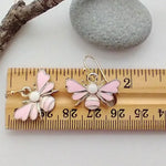 🌸 Pink Enamel Bee Earrings – Sweet & Chic