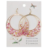 🌼 Pink Posy Dried Flower Circle Earrings