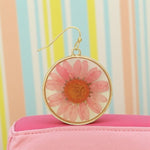 🌸 Pink Chrysanthemum Dried Flower Earrings