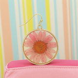 🌸 Pink Chrysanthemum Dried Flower Earrings