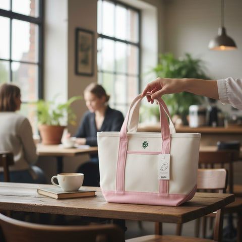🩷 Sweet Briar College Premium Canvas Tote – Pink & White