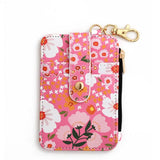 🌸 Deep Pink Floral Keychain Wallet