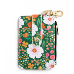 🌿 Green Floral Keychain Wallet