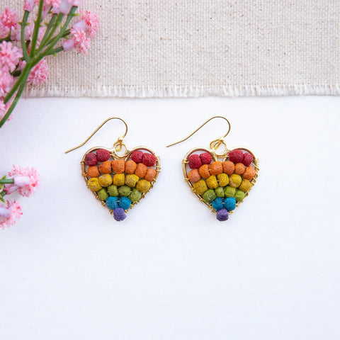 🌈 Rainbow Heart Milieu Earrings – Boldly Colorful, Beautifully You