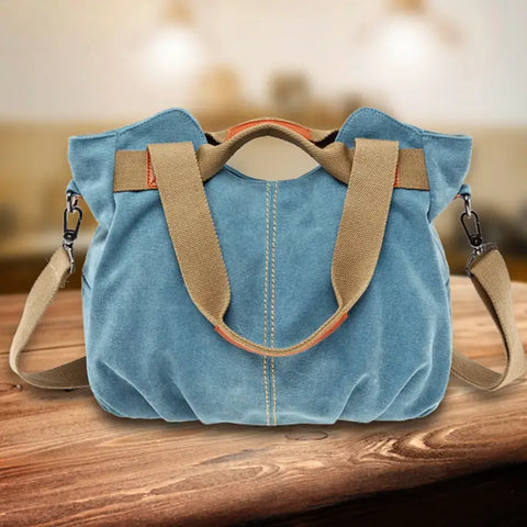 🌸 Blue Canvas Tote Bag
