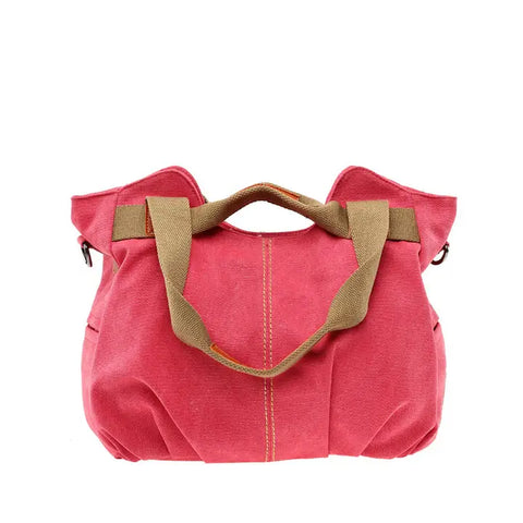 🌸 Red Canvas Tote Bag