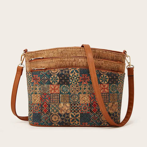 ✨ Retro Print Ethnic Shoulder Bag-Green
