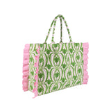 Lilly Pulitzer Ruffle Tote — Textured Palm Stripe 🌴