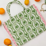 Lilly Pulitzer Ruffle Tote — Textured Palm Stripe 🌴