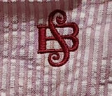 💗 Pink Seersucker Long Sleeve Pajama Set – Featuring Elegant Sweet Briar Logo