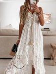 🤍 Lace Suspender Long Skirt Dress