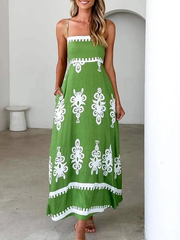 🌿 Summer Temperament Slim Backless Suspender Dress