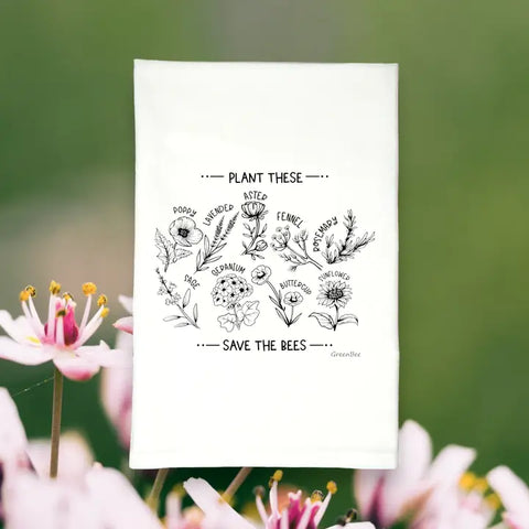 🌼 Save the Bees Dish Towel – Bee the Change! 🐝