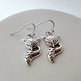 🦊 Silver Fox Earrings – Woodland Elegance