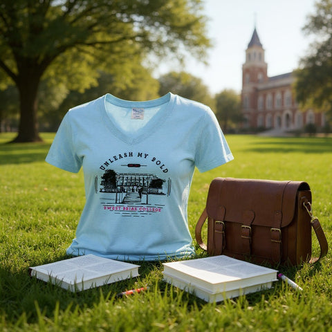 Limited Edition-Short Sleeve V-Neck Tee-Soothing Blue