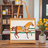 🐎 Fashion Warhorse Striped Canvas Handbag-White/Orange