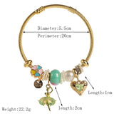 💚 Stylish Stainless Steel Bracelet with Crystal Charms – Green