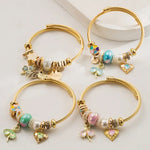 💚 Stylish Stainless Steel Bracelet with Crystal Charms – Green