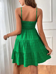 💚☀️ Sweet & Breezy — Suspender Texture Mini Dress-Limited Edition