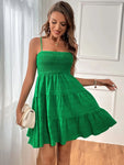 💚☀️ Sweet & Breezy — Suspender Texture Mini Dress-Limited Edition