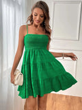 💚☀️ Sweet & Breezy — Suspender Texture Mini Dress-Limited Edition
