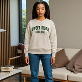 🌲 Sweet Briar 1991 League Crew Sweatshirt – Classic Fit (Oatmeal with Green Appliqué)