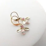 🌸 Tiny Diamond Bee Earrings – Pink Elegance