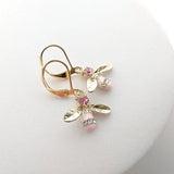 🌸 Tiny Diamond Bee Earrings – Pink Elegance