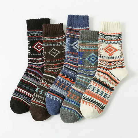 🧦 Southwest Geo Wool Socks – 5-Pack