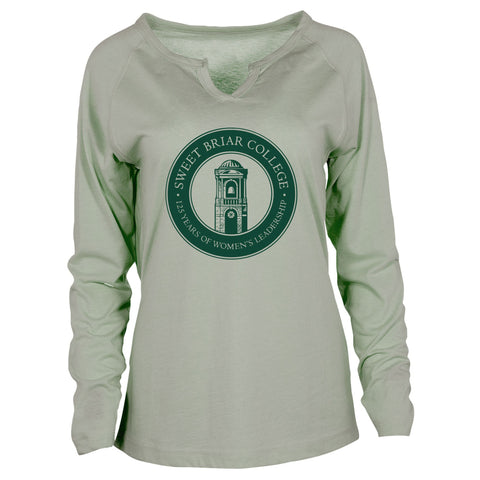 Ouray Essential Long Sleeve Notch Neck Tee in Desert Sage