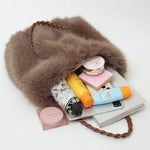 ✨ Winter Faux Fox Fur Tote Brown