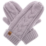 🧤 Winter Cable Knit Mittens – Lavender