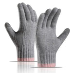 🩶 Women’s Winter Knit Gloves – Touchscreen Full Finger (Grey)