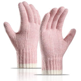 💗 Women’s Winter Knit Gloves – Touchscreen Full Finger (Pink)