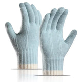 🩵 Women’s Winter Knit Gloves – Touchscreen Full Finger (Teal Blue)