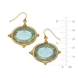 ✨ Aqua Venetian Glass Bee Intaglio Earrings