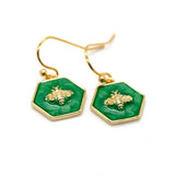 🐝 Mini Gold Bee Enamel Earrings