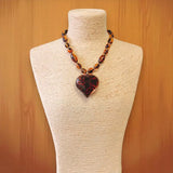 💛 Beaded Tortoise Shell Heart Necklace
