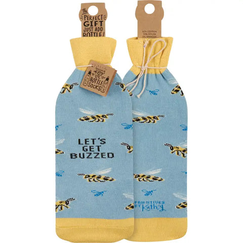 Let's Get Buzzed Bottle Sock-Wine